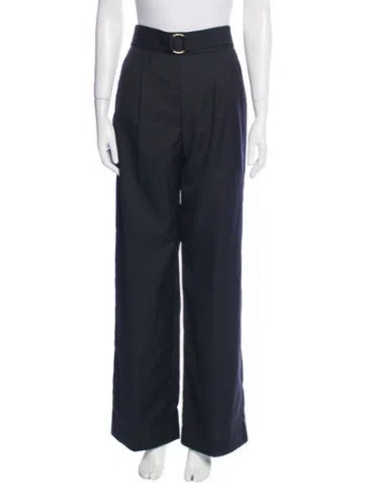 Pre-owned Aje Wool Wide Leg Pants In Blue