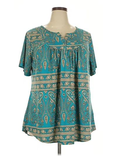 Pre-owned A.jesdani Short Sleeve Blouse In Blue
