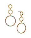 Ajoa Ava Nadri Multi Color Circle Drop Earring In 18k Gold Plated Brass In Gold