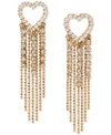 Ajoa By Nadri 18k Gold-plated Cubic Zirconia Heart & Chain Fringe Drop Earrings In Gold