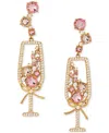 Ajoa By Nadri 18k Gold-plated Mixed Stone Champagne Glass Drop Earrings In Gold