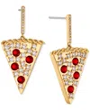 AJOA BY NADRI 18K GOLD-PLATED PAVE & COLOR CRYSTAL PIZZA SLICE DROP EARRINGS