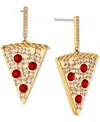 Ajoa By Nadri 18k Gold-plated Pave & Color Crystal Pizza Slice Drop Earrings In Gold