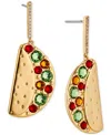 AJOA BY NADRI 18K GOLD-PLATED PAVE & MULTICOLOR CRYSTAL TACO DROP EARRINGS