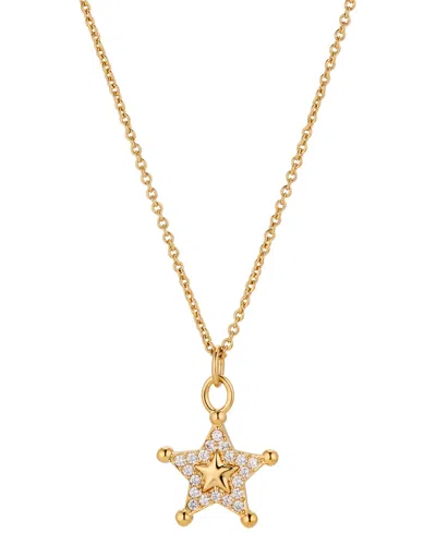 Ajoa By Nadri 18k Gold-plated Pave Sheriff Star Pendant Necklace, 16" + 2" Extender
