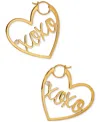 Ajoa By Nadri 18k Gold-plated Xoxo Heart Hoop Earrings In Gold