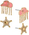 AJOA BY NADRI 2-PC. SET PAVE COWBOY HAT & SHERIFF STAR STUD EARRINGS