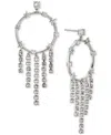 Ajoa By Nadri Cubic Zirconia Dreamcatcher Drop Hoop Earrings In Silver