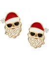 Ajoa By Nadri Gold-tone Cool Santa Stud Earrings In Gold