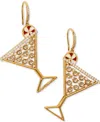 Ajoa By Nadri Gold-tone Crystal Stone Peppermint Cosmo Drop Earrings In Gold