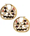 Ajoa By Nadri Gold-tone Multicolor Crystal Jack-o'-lantern Hoop Earrings In Gold
