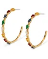 Ajoa By Nadri Gold-tone Multicolor Light Bulb Medium C Hoop Earrings, 1.62" In Gold
