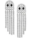 Ajoa By Nadri Rhodium-plated Pave Ghost Fringe Drop Earrings In Rhodium