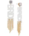 Ajoa By Nadri Silver-tone & 18k Gold-plated Cubic Zirconia Bride Fringe Statement Earrings In Gold