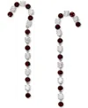Ajoa By Nadri Silver-tone Crystal Stone Candy Cane Linear Earrings In Rhodium