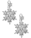 Ajoa By Nadri Silver-tone Cubic Zirconia Snowflake Drop Earrings In Rhodium