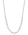 Ajoa By Nadri Silver-tone Imitation Pearl Statement Necklace, 16" + 2" Extender In Rhodium
