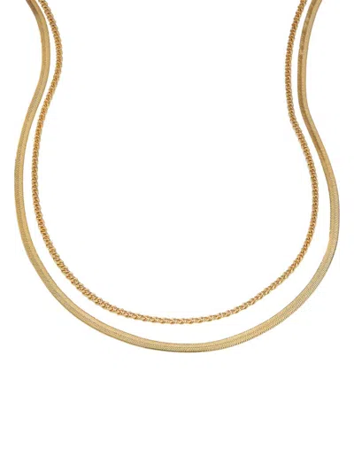 Ajoa By Nadri Women's 18k Goldplated Lynx Layered Chain Necklace/16''