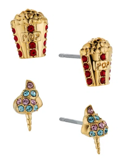 Ajoa By Nadri Women's Set Of 2 18k Goldplated & Crystal Popcorn Stud Earrings