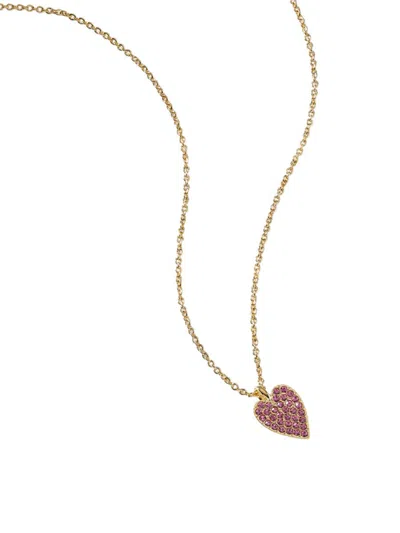 Ajoa By Nadri Women's Sugarush 18k Goldplated & Cystal Heart Shaped Pendant Necklace In Brass