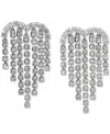 Ajoa Cubic Zirconia Heart Fringe Chandelier Drop Earrings In Rhodium