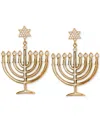 Ajoa Gold-tone Cubic Zirconia Polished Menorah Chandelier Drop Earrings In Gold