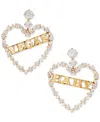 Ajoa Gold-tone Cubic Zirconia "vegas Baby" Open Heart Drop Earrings In Gold