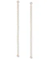 Ajoa Gold-tone Imitation Pearl Shoulder Sweeping Linear Drop Earrings In Gold