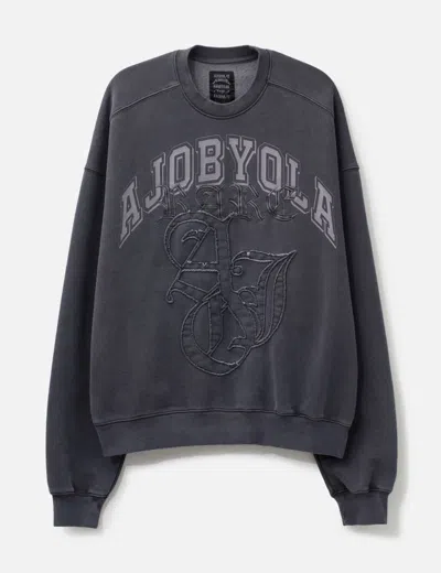 Ajobyajo Rare University Washed Sweatshirt In Gray