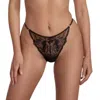 Ajour Campo Del Moro Lace Adjustable G String In Black In Black