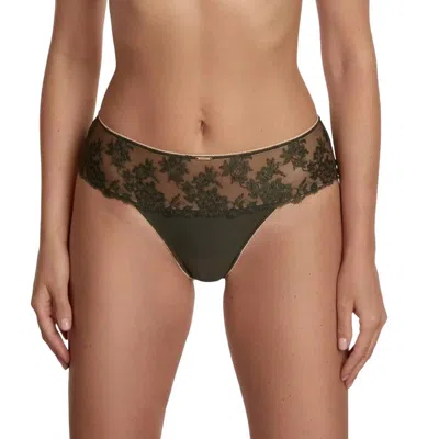 Ajour Cibeles Seemless Back Thongs In Khaki In Green