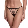 Ajour Finsbury Lace Adjustable G-string In Beige & Black In Multi