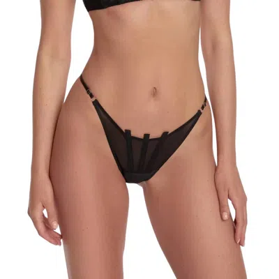 AJOUR LAS VENTAS LACE ADJUSTABLE G-STRING IN BLACK