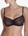 Ajour Long Soft Bra In Black In Multi