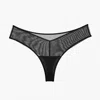 Ajour Long Thong In Black In Black