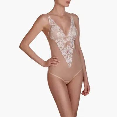 Ajour Tiramisu Bodysuit In Beige/vanilla In Multi