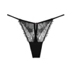 Ajour Zarzuela Lace Adjustable G-string In Black In Multi