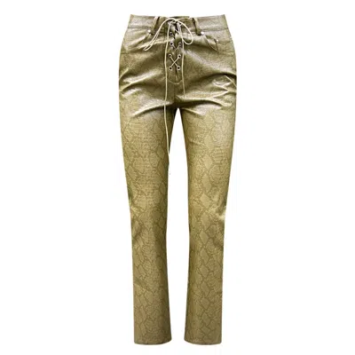 Ajroxx Women's Green Nemesis- Snakeskin Pant