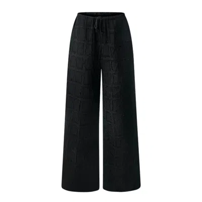 Ajroxx Women's Ria Black Textured Pant