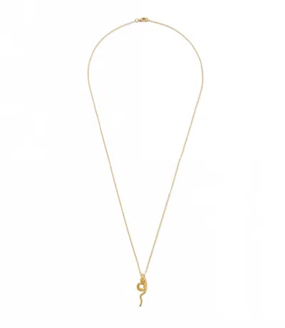 Ajs Design Studio Snake Necklace In Gold