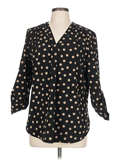 Pre-owned Ak Anne Klein 3/4 Sleeve Blouse In Black