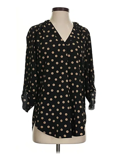Pre-owned Ak Anne Klein 3/4 Sleeve Blouse In Black