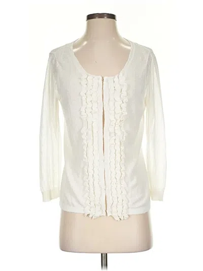 Pre-owned Ak Anne Klein 3/4 Sleeve Blouse In Ivory