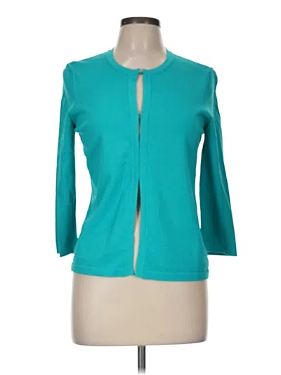Pre-owned Ak Anne Klein 3/4 Sleeve Blouse In Teal