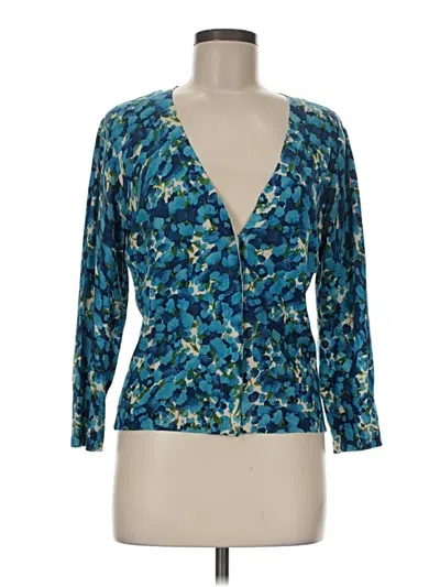 Pre-owned Ak Anne Klein 3/4 Sleeve Blouse In Teal