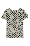 Ak Anne Klein Abstract Print Tulip Sleeve Top In Gray