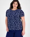 Ak Anne Klein Plus Size High-rise Cropped Pull-on Pants