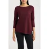 Ak Anne Klein Asymmetric Button Hem Top In Multi