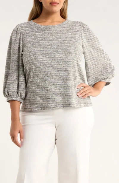 Ak Anne Klein Balloon Sleeve Top In Gray