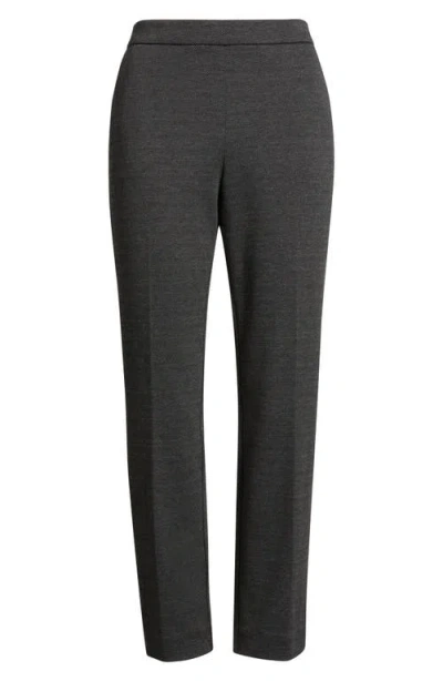 Ak Anne Klein Birdseye Jacquard Pull-on Pants In Gray
